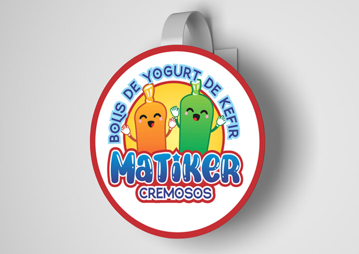 Señal de bolis cremosos con logo aplicado